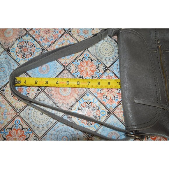 The Sak Katniss Gray Pebbled Leather Flap Crossbody Bag Boho Fall Neutral Casual - Picture 11 of 11